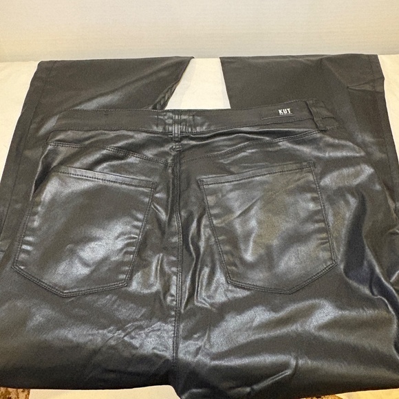 Kut from the Kloth Denim - Kut From The Kloth Womens Size 16 W High Rise Fab Ab Flare Faux Black Leather